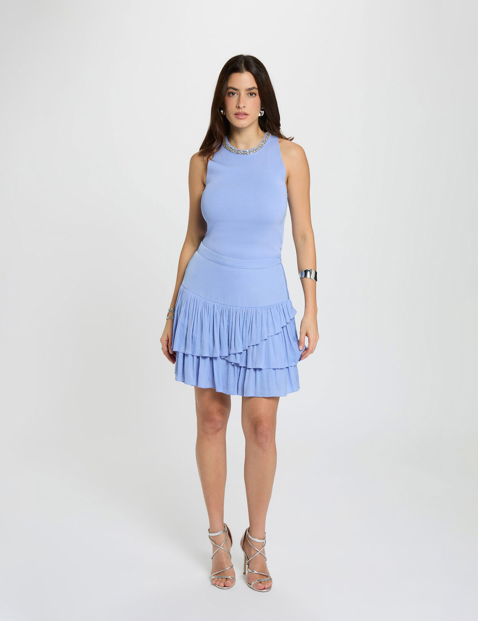 jupe-courte-ajustee-bleu-femme-vue5-32536311049031156 Morgan De Toi 261-JOXY BLUE
