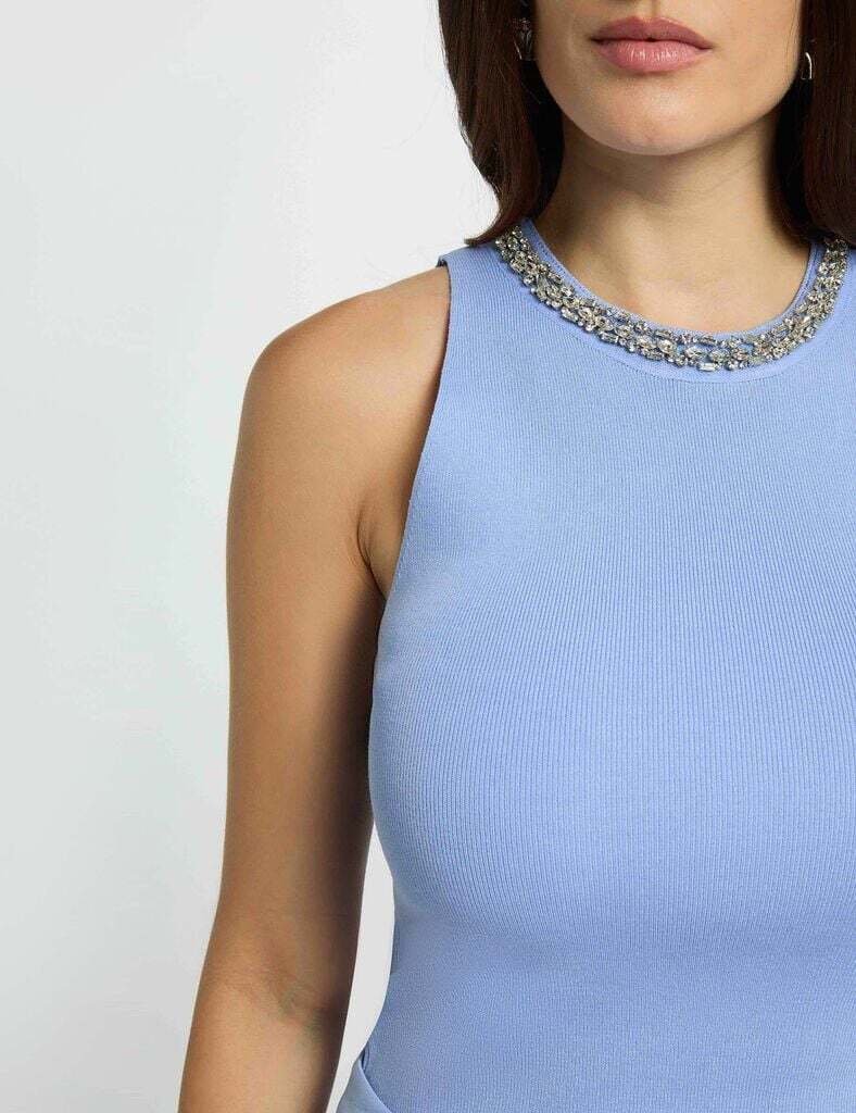 debardeur-ajuste-strass-bleu-femme-vue4-32536311048691156 Morgan De Toi 261-MDIANE BLUE
