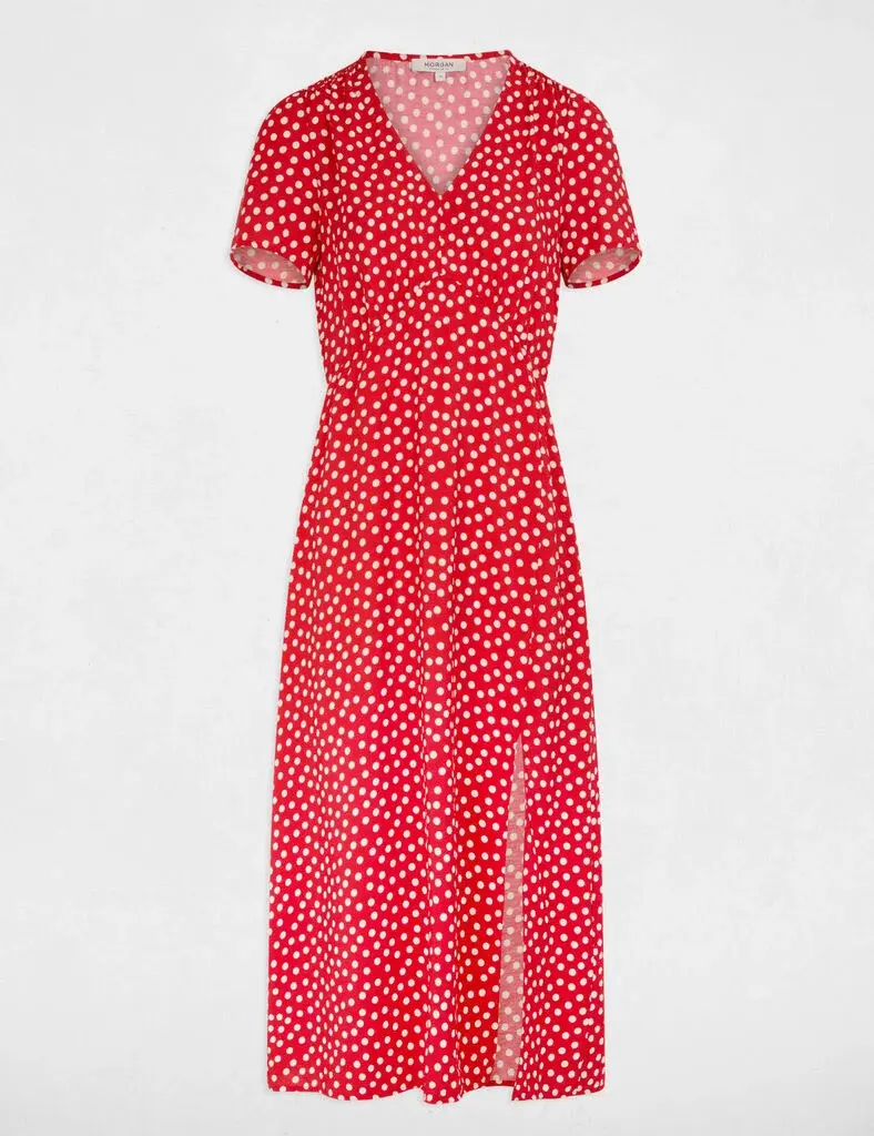 robe-mi-longue-col-v-rouge-femme-vue3-32536311049791023 Morgan De Toi 261-ROIS RED