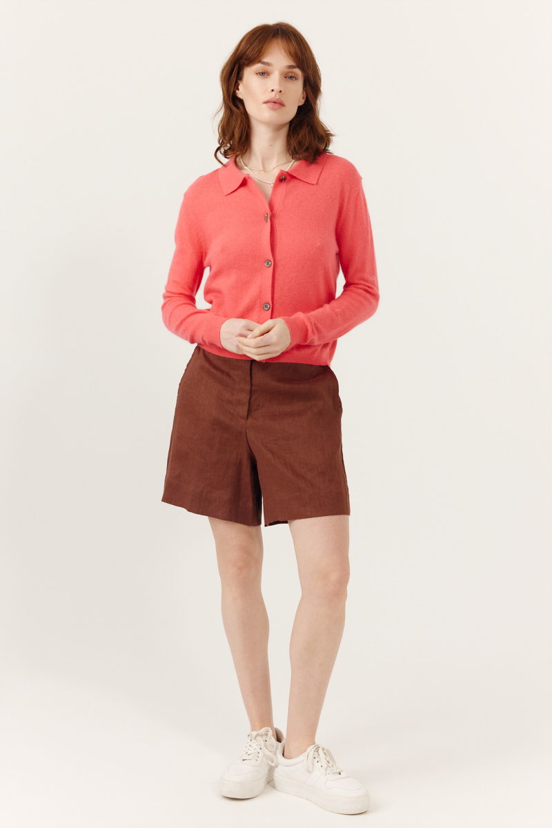 80003_CORAL_1 Artlove CARDIGAN GINGER CORAL