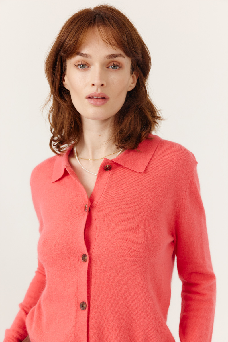 80003_CORAL_3 Artlove CARDIGAN GINGER CORAL