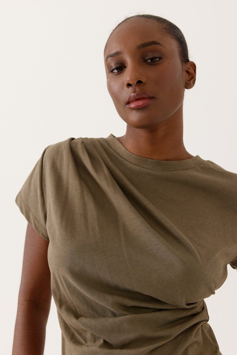 80232.2_KHAKI_1 Artlove T-SHIRT IRALINE KHAKI