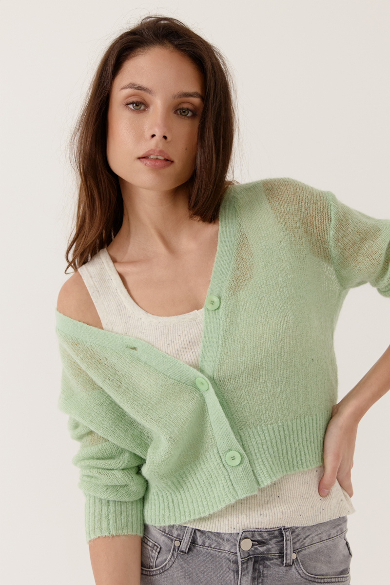 80361_GREEN_1 Artlove CARDIGAN CEPHINE GREEN