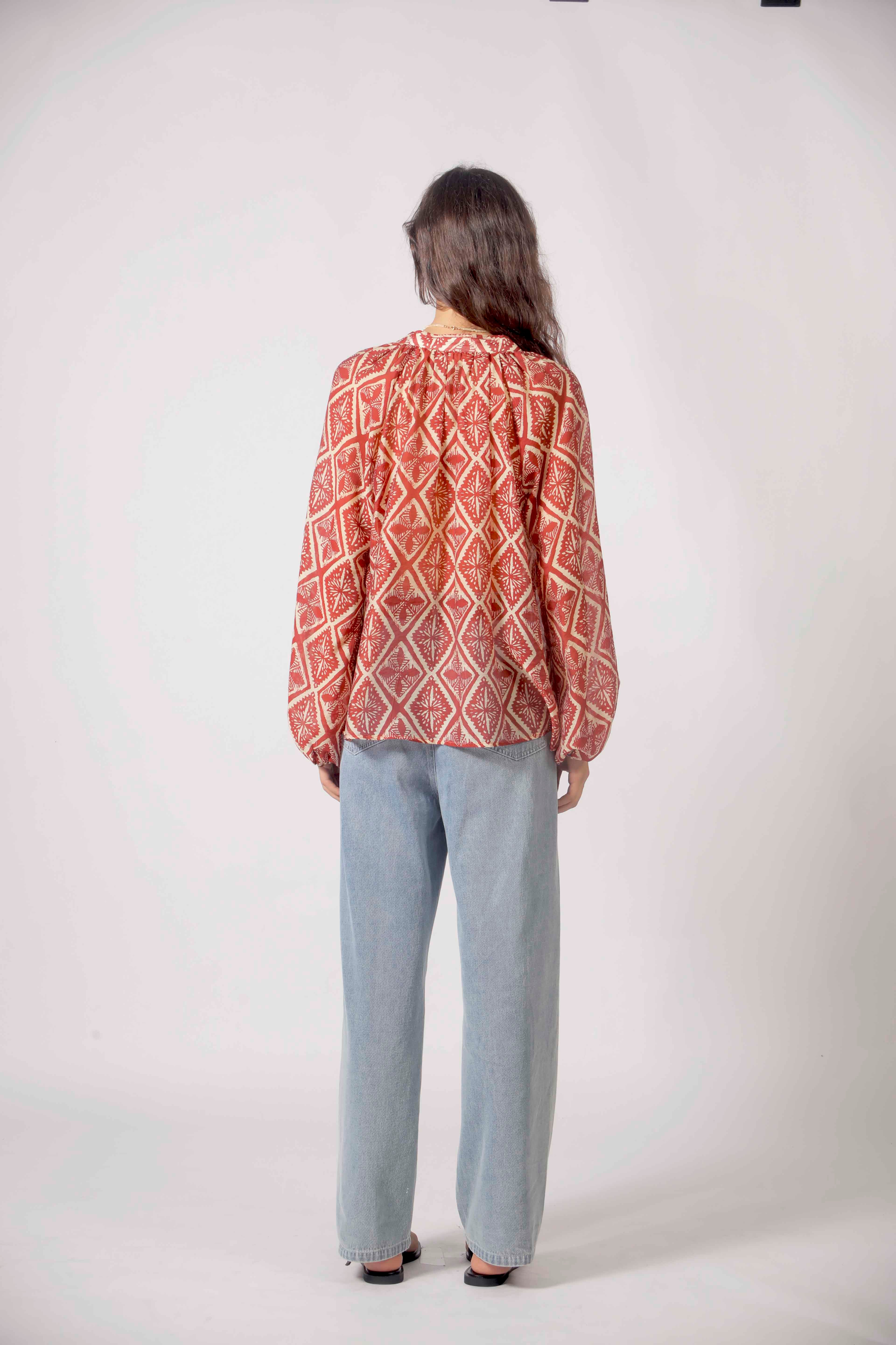 T26116136RED_T26149014BLUE_5 The Korner BLOUSE RED