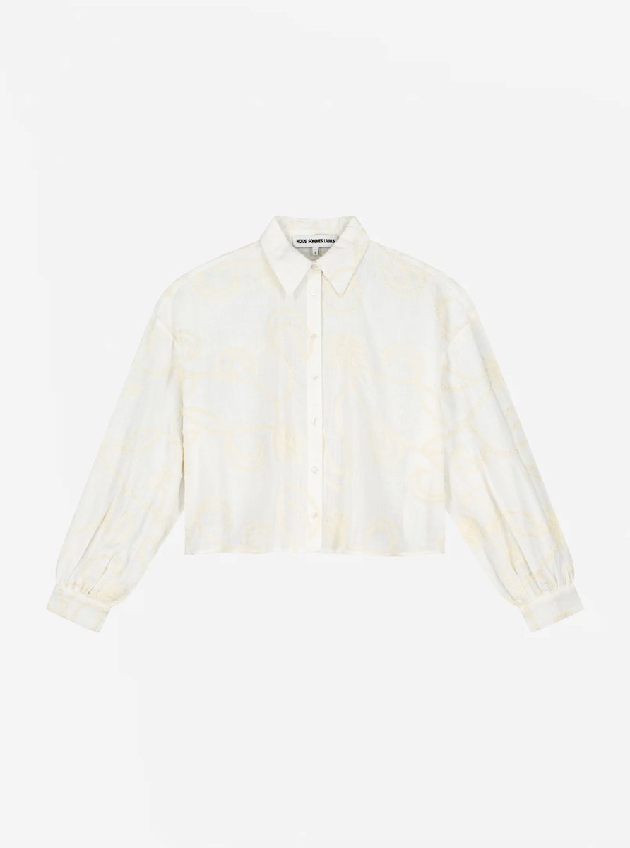NO-DS26042_White_Front Nous Sommes Labels Liv Blouse White