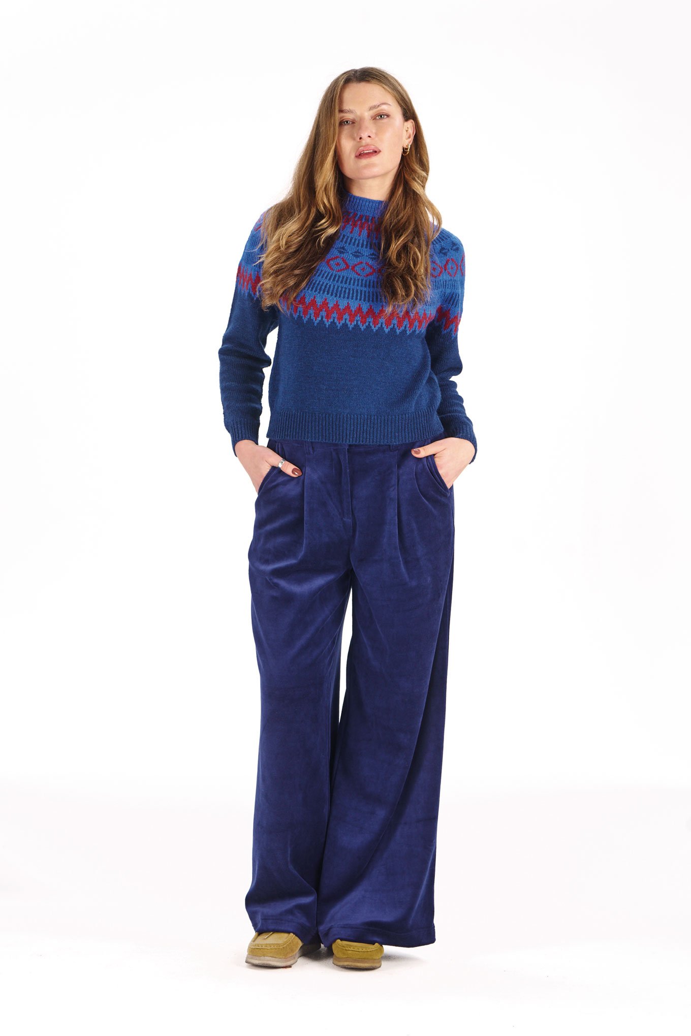 FAIR-ISLE-KNIT-NAVY-SOFIA-TROUSERS-NAVY Komodo Fair Isle Jumper Navy