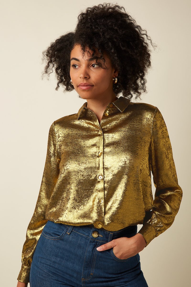 10063093_1 King Louie Maisie Blouse Flambe Gold