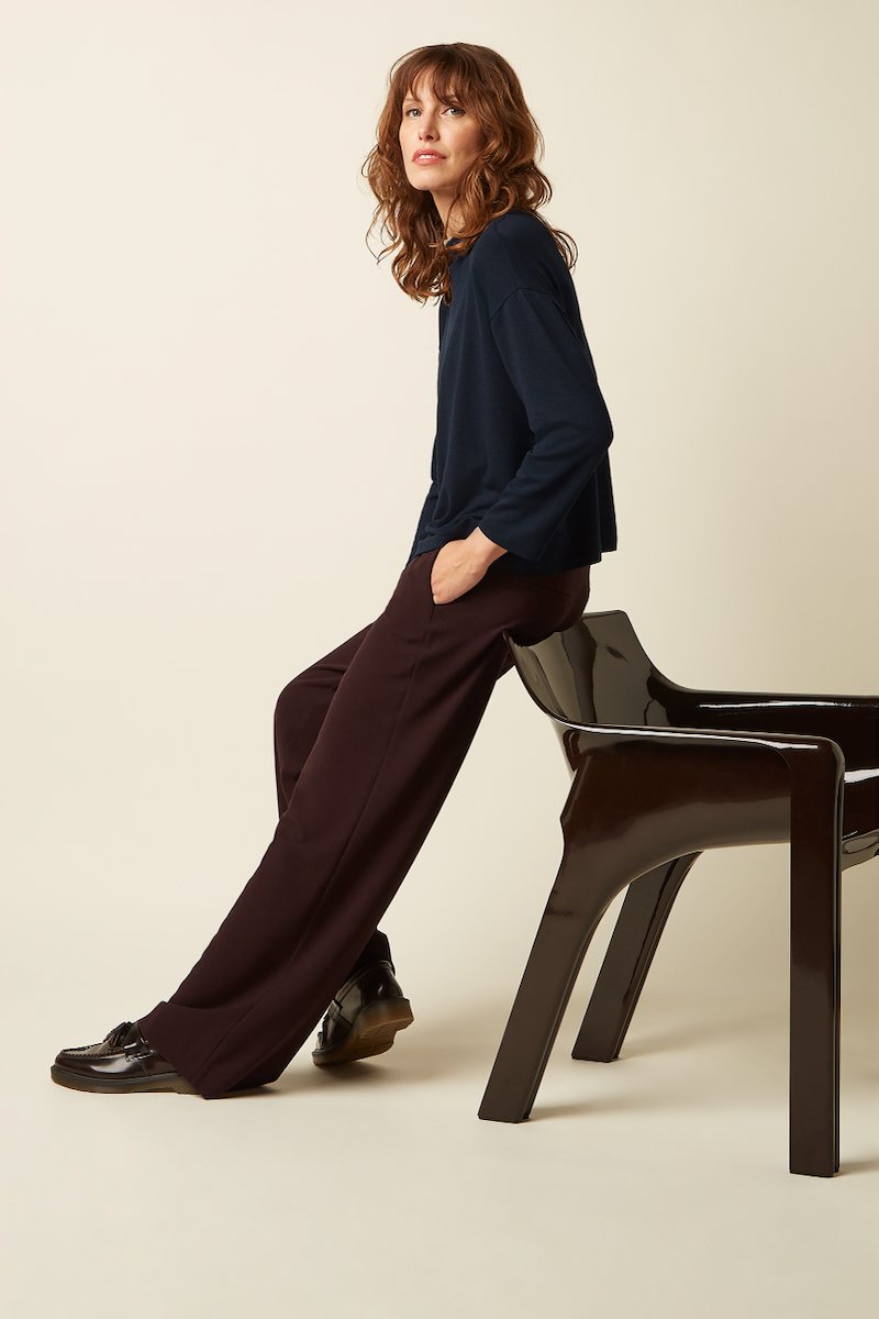 10711572_1 King Louie Lynn Pants Woven Crepe Dark Brown