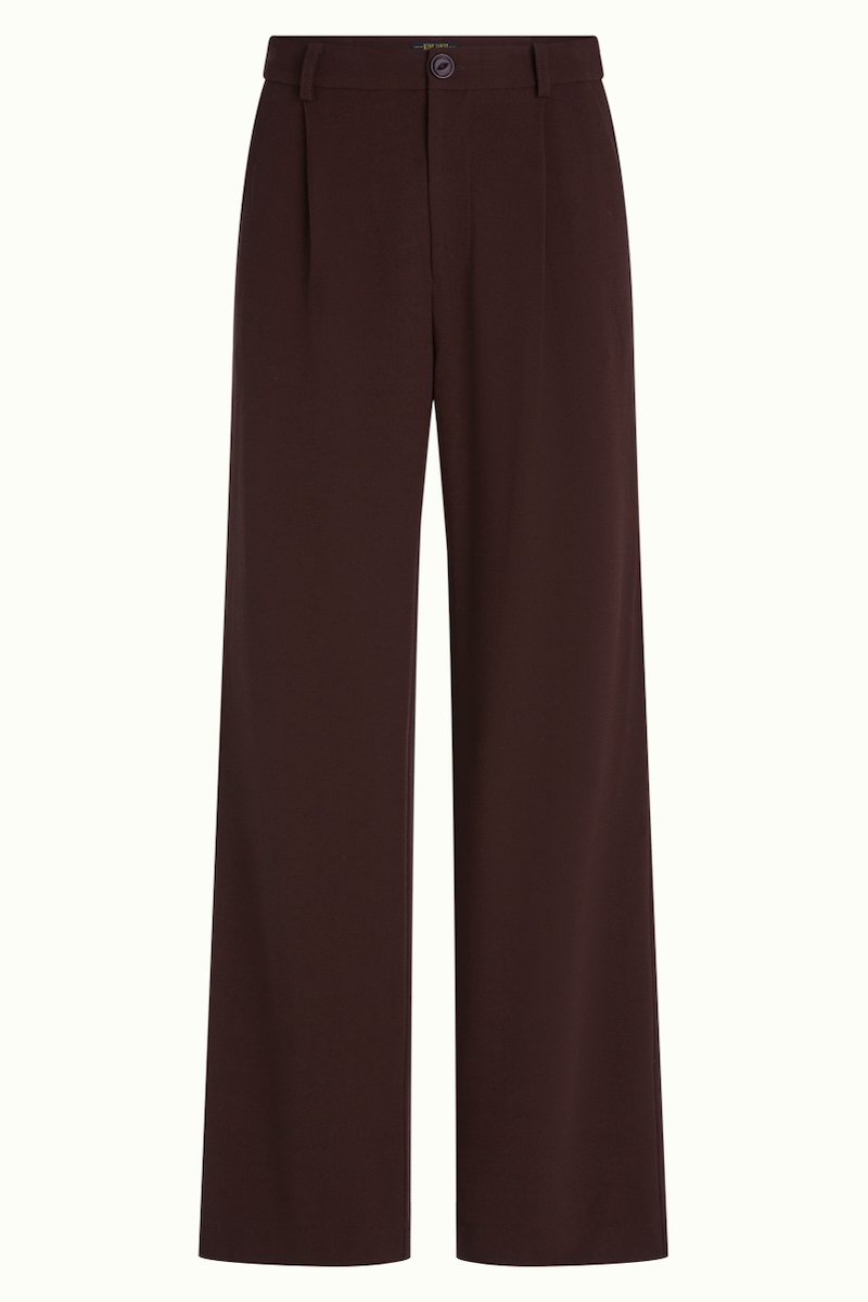 10711572_5 King Louie Lynn Pants Woven Crepe Dark Brown