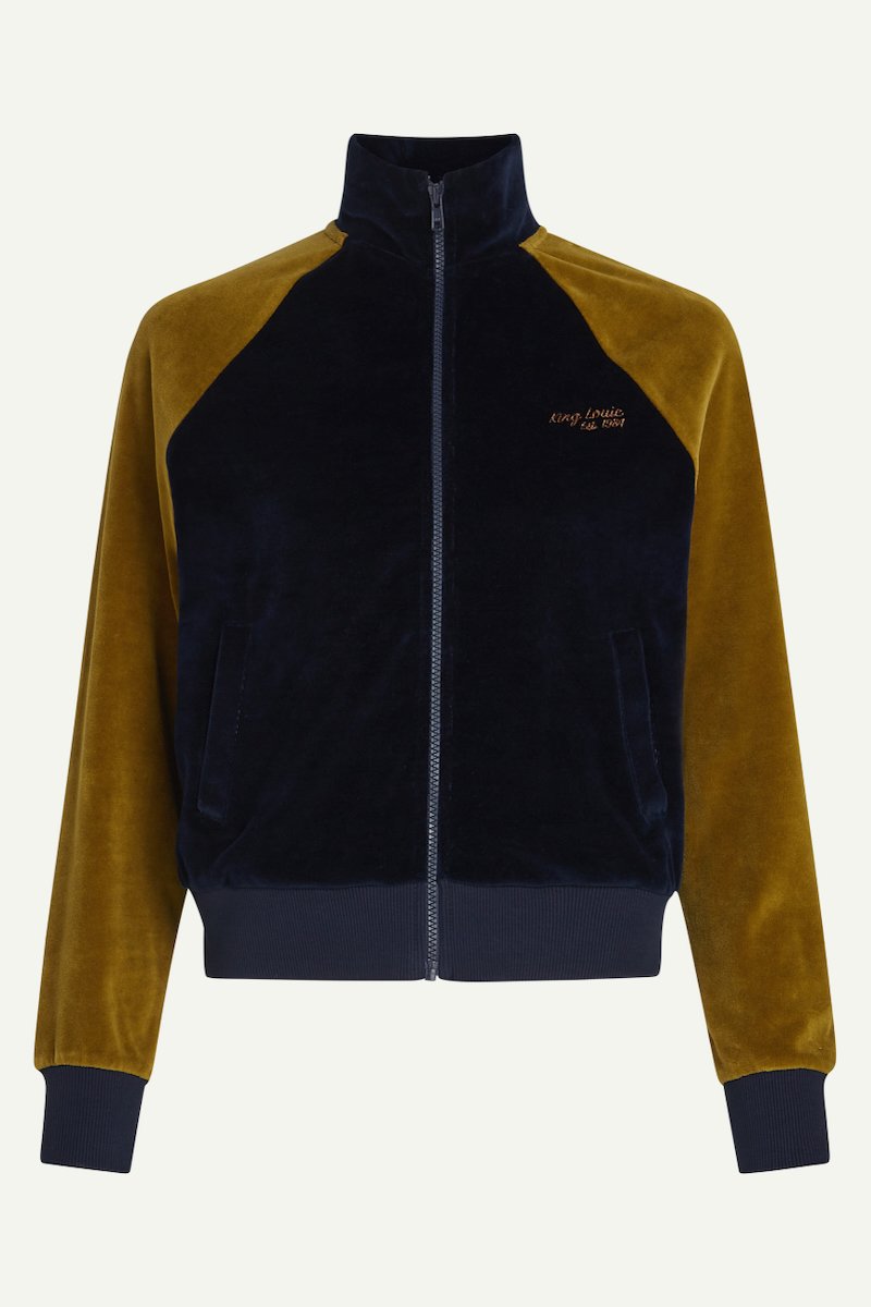 King Louie Lila Coljack Baton Velvet Sapphire Blue