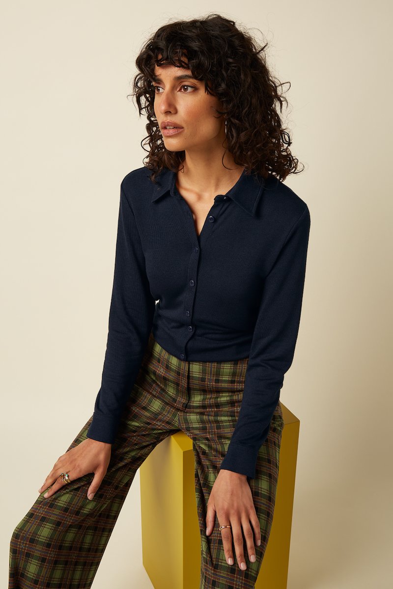 10882422_1 King Louie Blouse Loral Sapphire Blue
