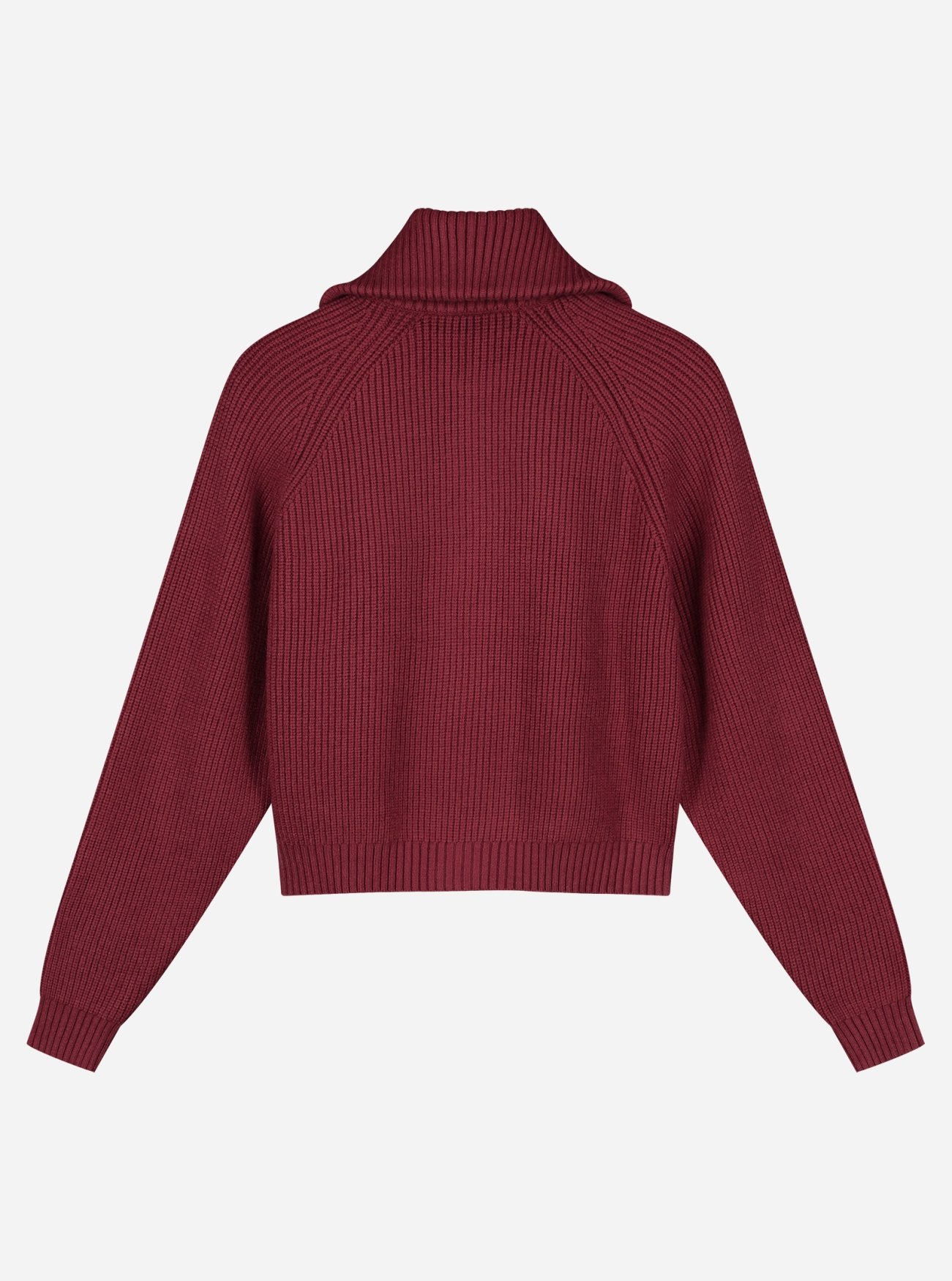 NO-DW25008-625-29-24 Nous Sommes Labels Clairie High Zip Cardigan Red