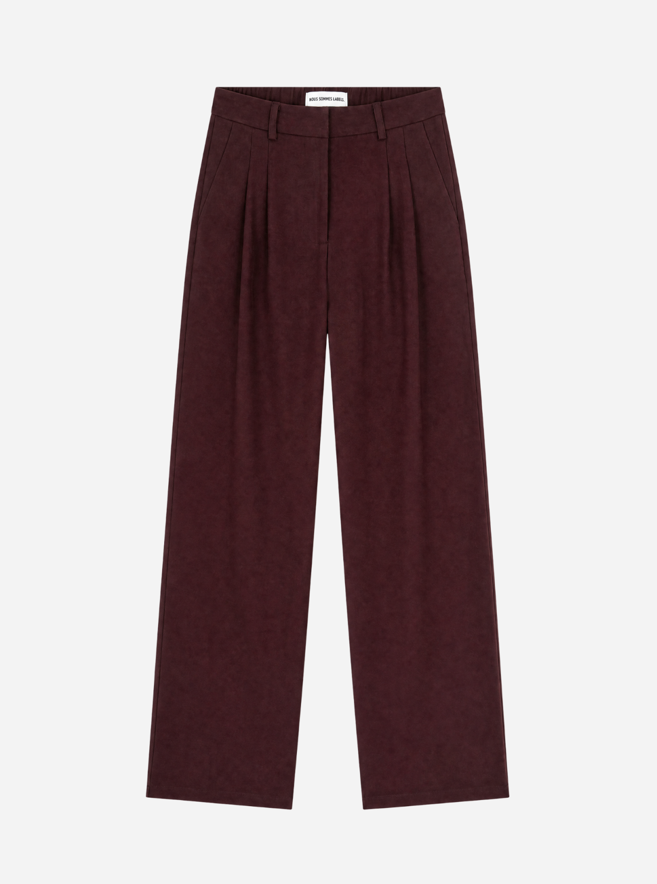 NO-DW26060-630-30-27 Nous Sommes Labels Josie Pleated Trousers Burgundy