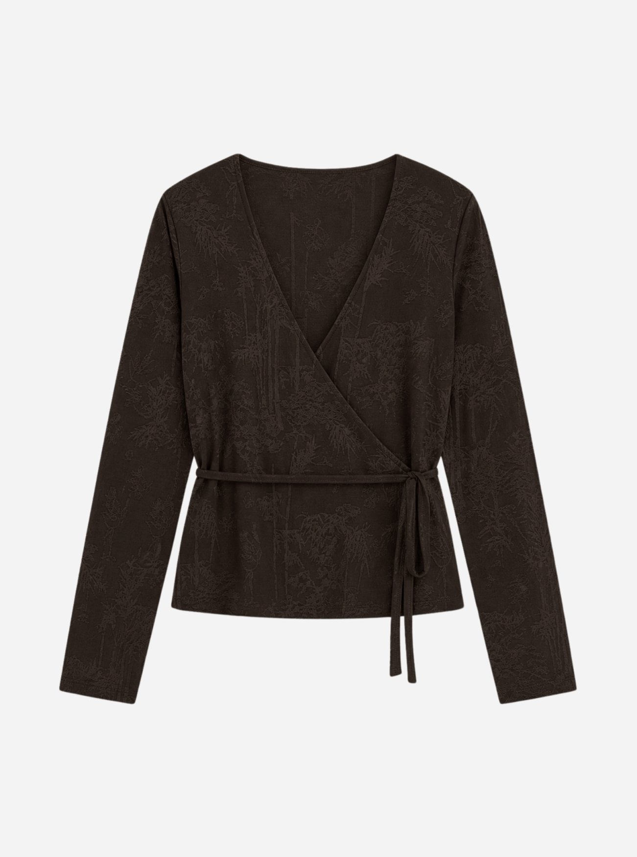 NO-DW26081-225-11-13 Nous Sommes Labels Janah Wrap Top Brown