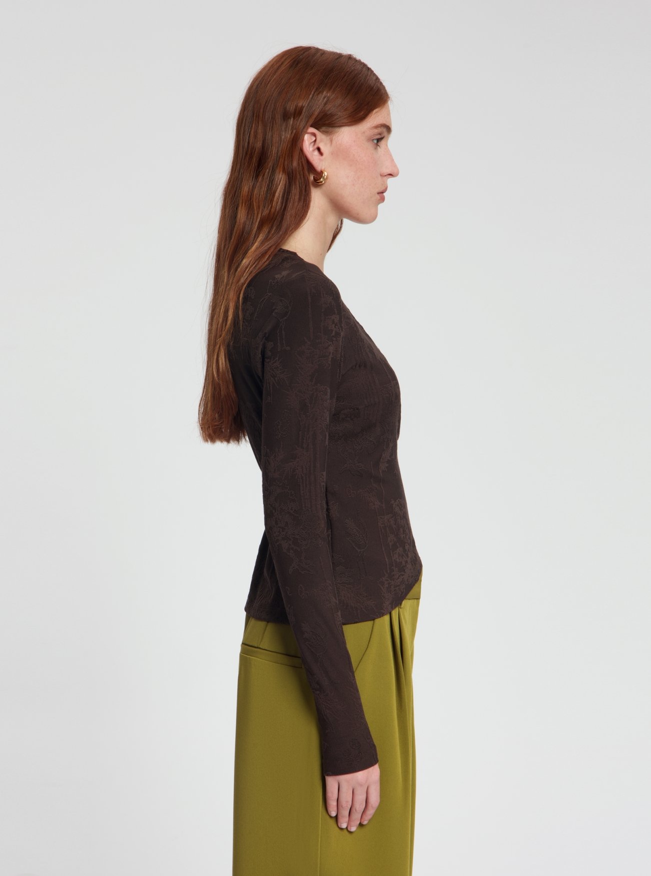 NO-DW26081-225-11-17 Nous Sommes Labels Janah Wrap Top Brown