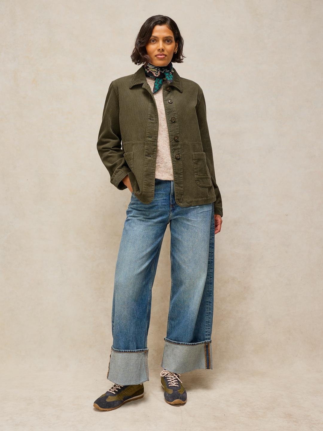 444234-KHAKI_GRN-MF White Stuff CARRIE CORD JACKET DK PLUM