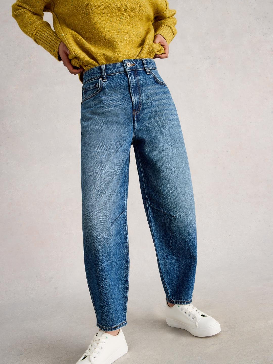 444939-MID_DENIM-L White Stuff Aubrey Barrel Leg Jean Mid Denim