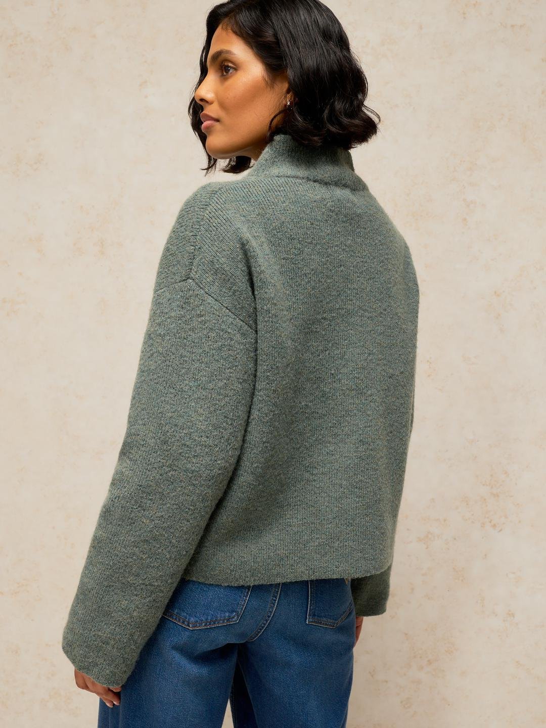 446726-DK_GREEN-MB White Stuff Margot Cardi Dk Green