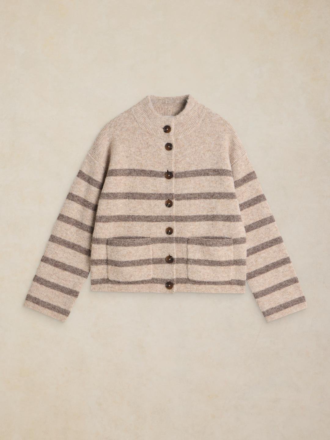 446727-NAT_MLT-FF White Stuff Margot Stripe Cardi Nat Mlt