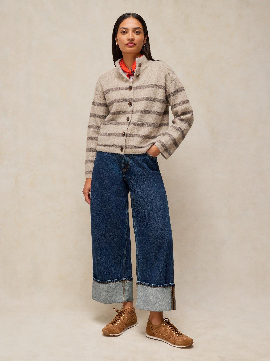 446727-NAT_MLT-L White Stuff Margot Stripe Cardi Nat Mlt