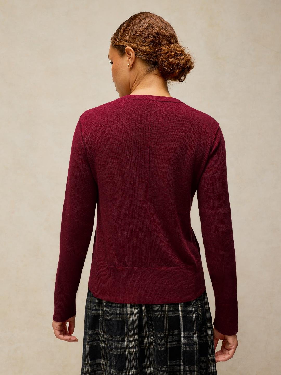 446740-DK_PLUM-MB White Stuff Lois Cardi Dk Plum
