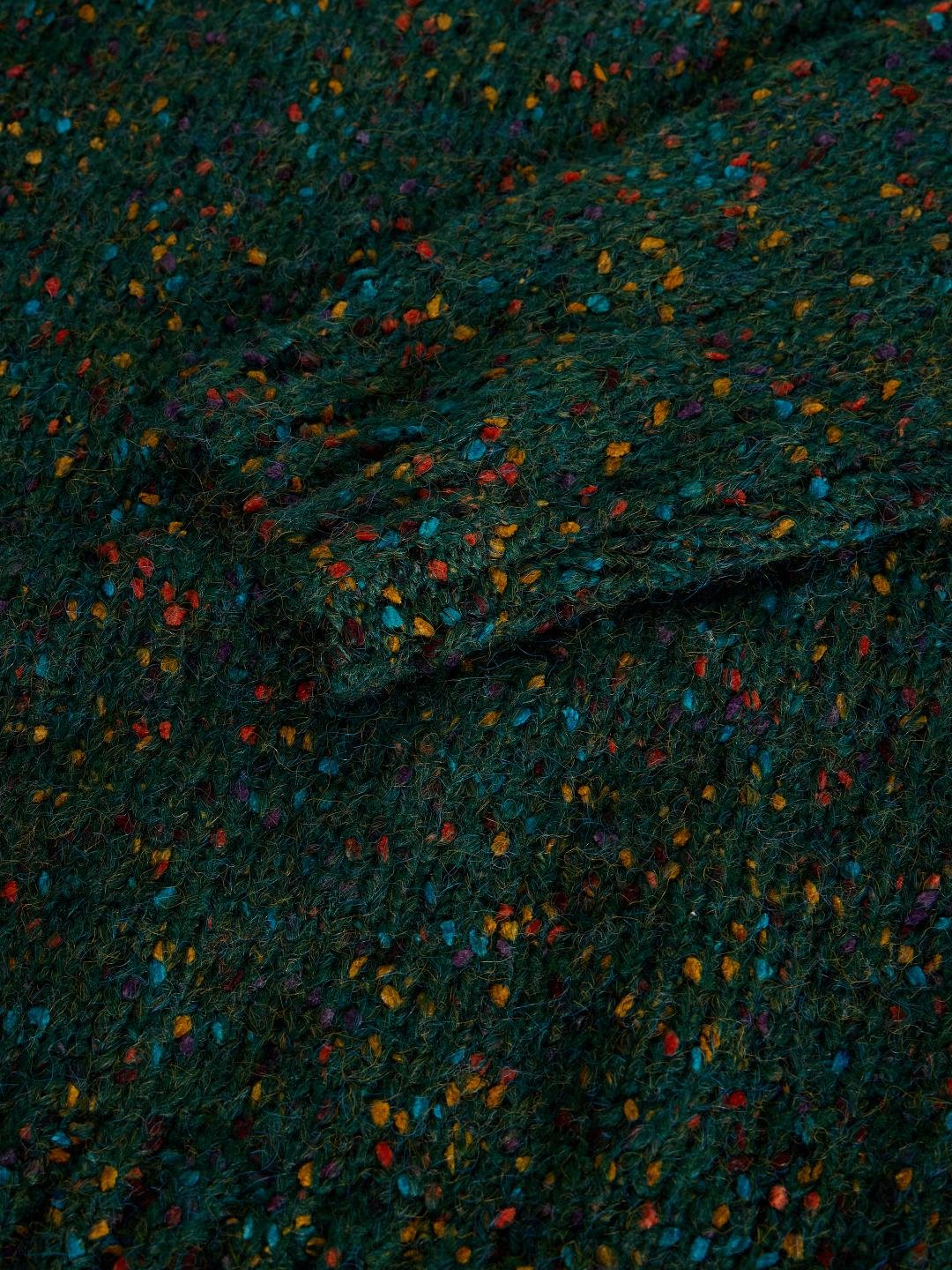 446748-DK_GREEN-FD White Stuff Texture V Neck Jumper Dk Green