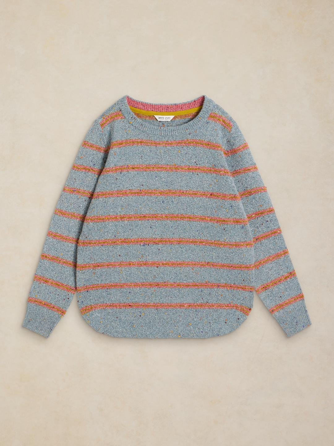 446749-BLUE_MLT-FF White Stuff Talia Nep Stripe Jumper Blue Mlt