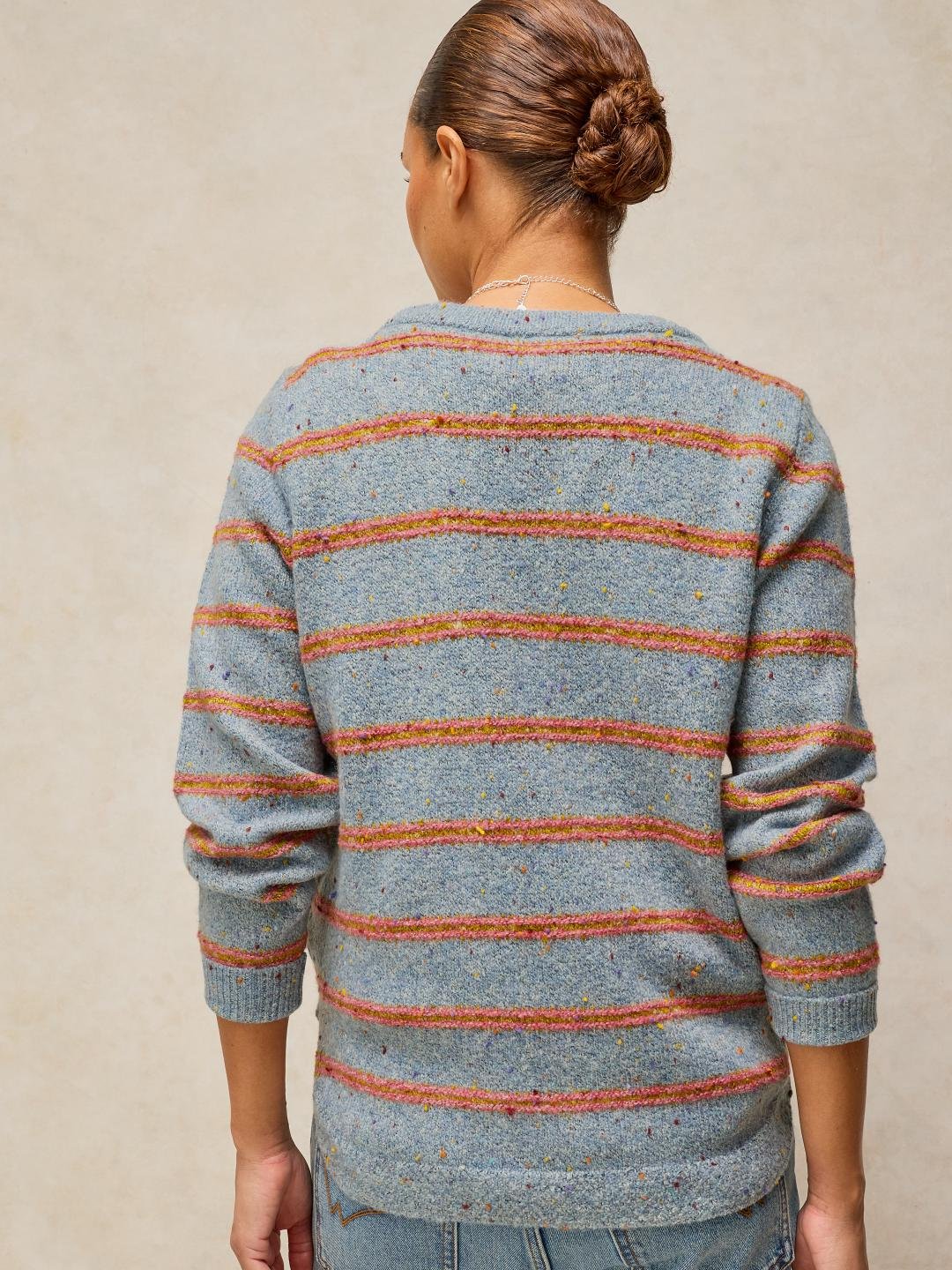 446749-BLUE_MLT-MB White Stuff Talia Nep Stripe Jumper Blue Mlt
