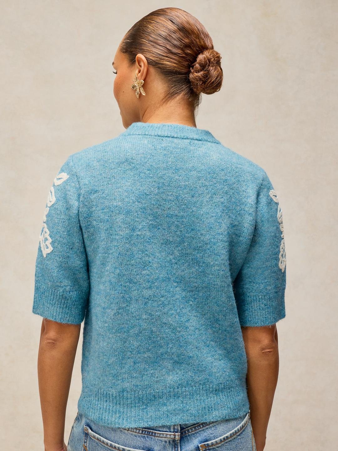 446753-LGT_BLUE-MB White Stuff Knitted Embroidered Tee Lgt Blue