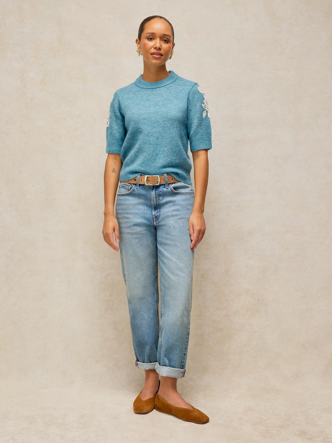 446753-LGT_BLUE-MF White Stuff Knitted Embroidered Tee Lgt Blue