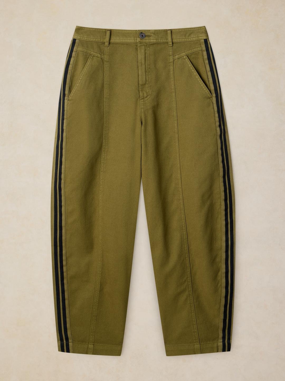 446869-KHAKI_GRN-FF White Stuff Adeline Utility Barrel Trouser Khaki Grn