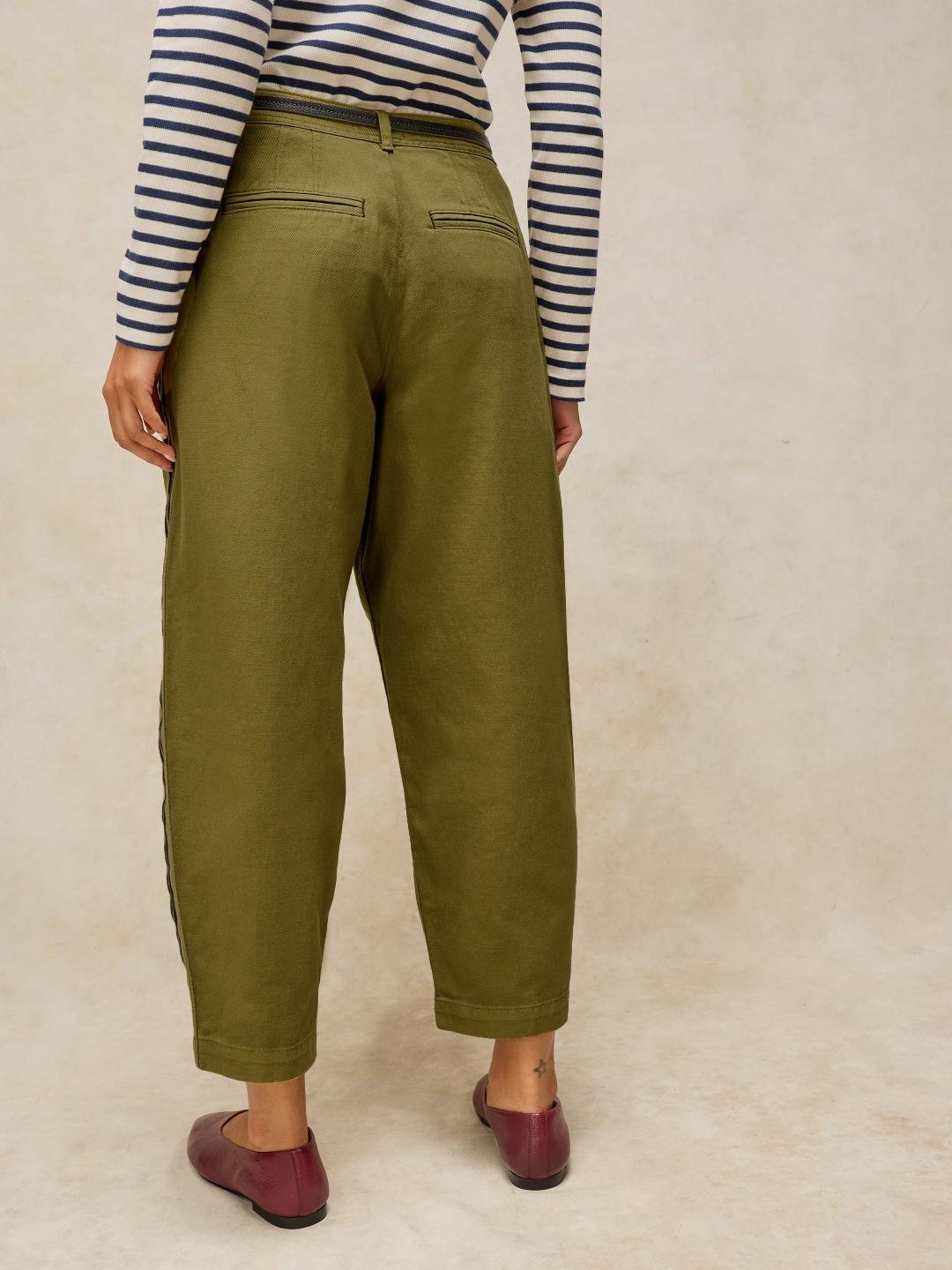 446869-KHAKI_GRN-MB White Stuff Adeline Utility Barrel Trouser Khaki Grn