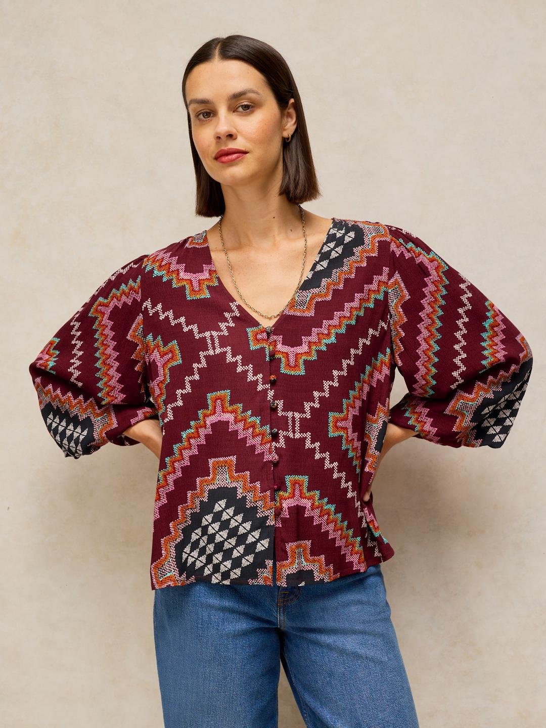 447011-PLUM_MLT-MD White Stuff Leena Top Plum Mlt