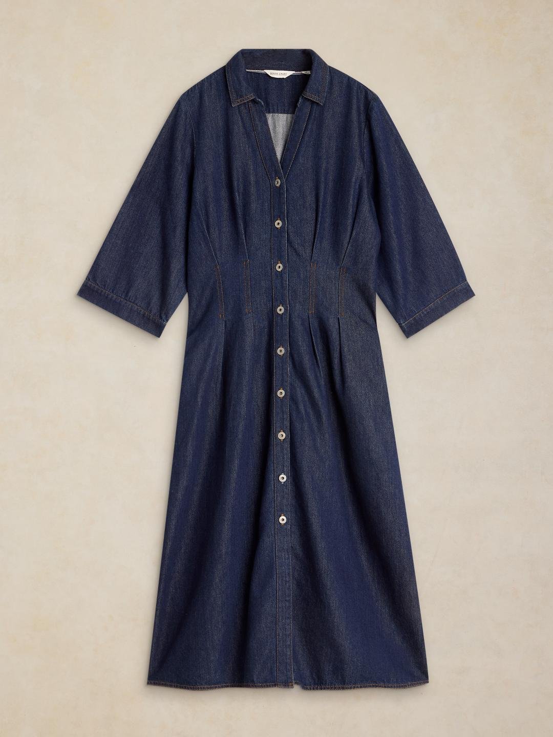447026-DK_DENIM-FF White Stuff Luna Denim Pleat Dress Dk Denim