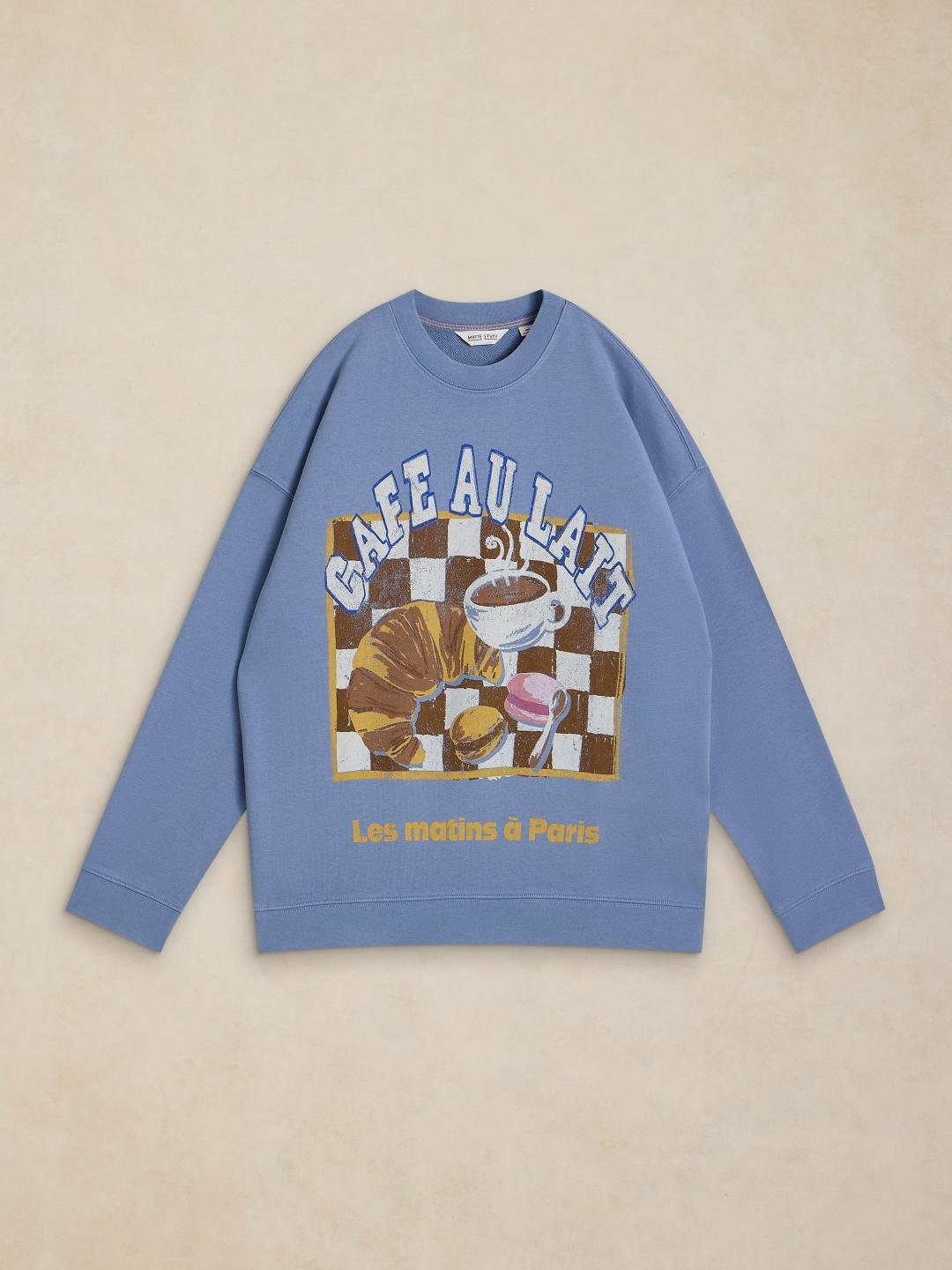 447082-BLUE_PR-FF White Stuff Cleo Longline Graphic Sweat Blue Pr