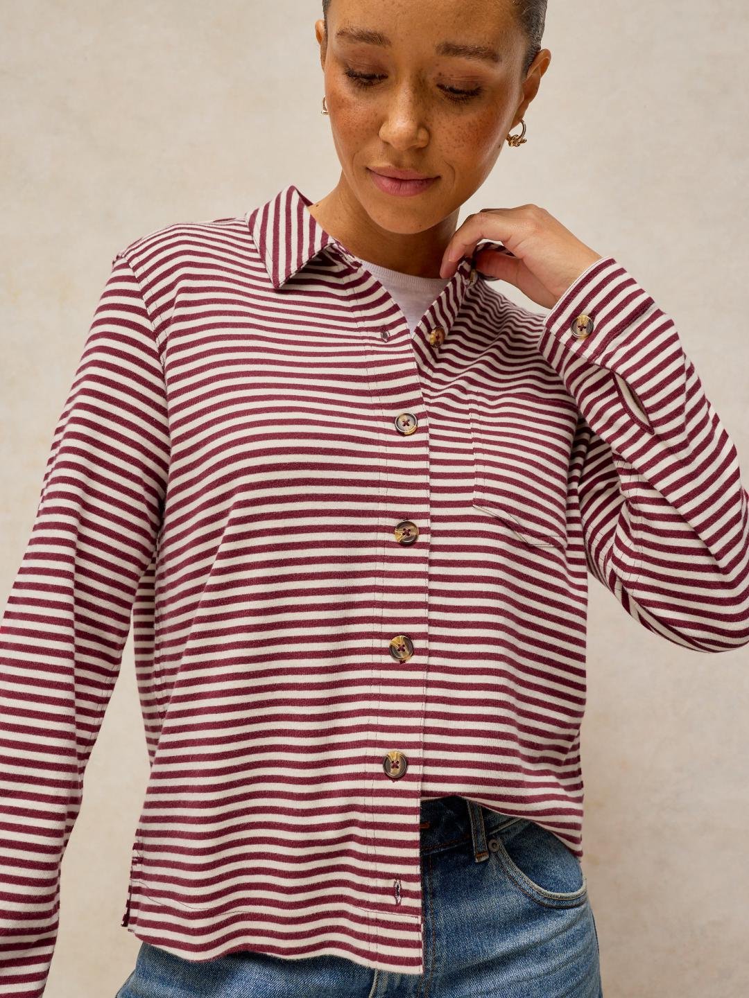 447100-PLUM_MLT-L White Stuff Imogen Shirt Plum Mlt