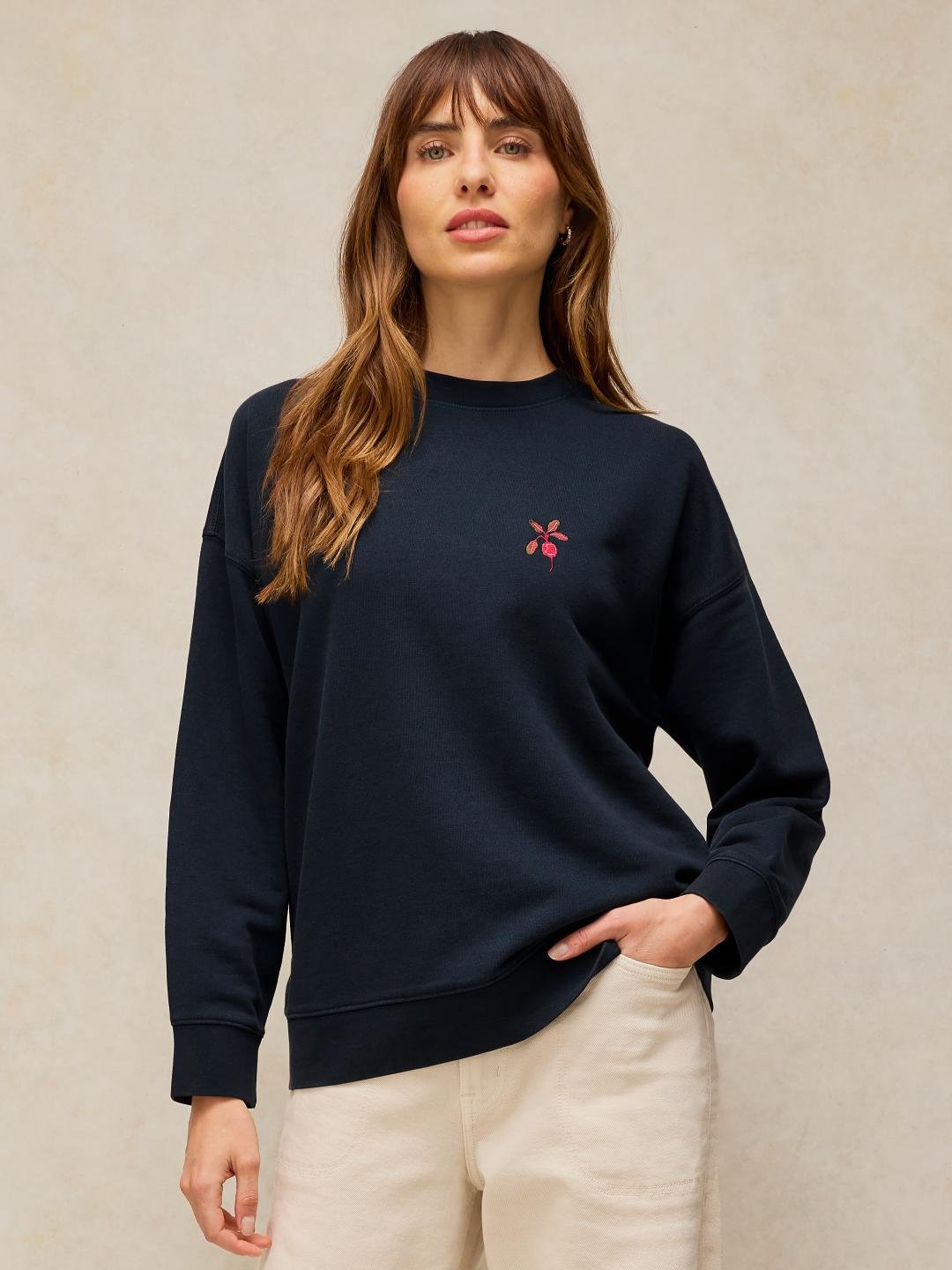 447362-NAVY_PR-L White Stuff Cleo Longline Sweat Navy Pr