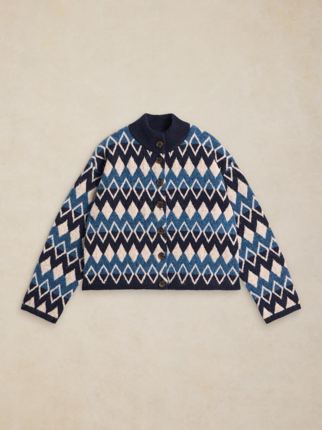 447452-NAVY_MULTI-FF White Stuff Margot Fairisle Cardi Navy Multi