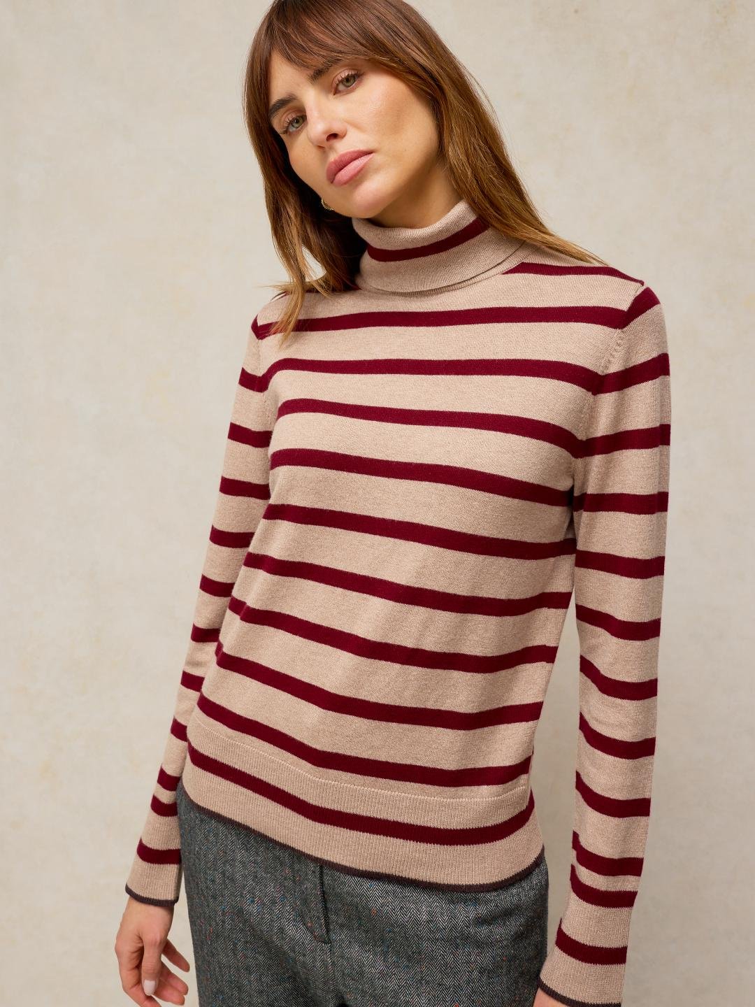 447472-NAT_MLT-MD White Stuff Katie Roll Neck Jumper Nat Mlt