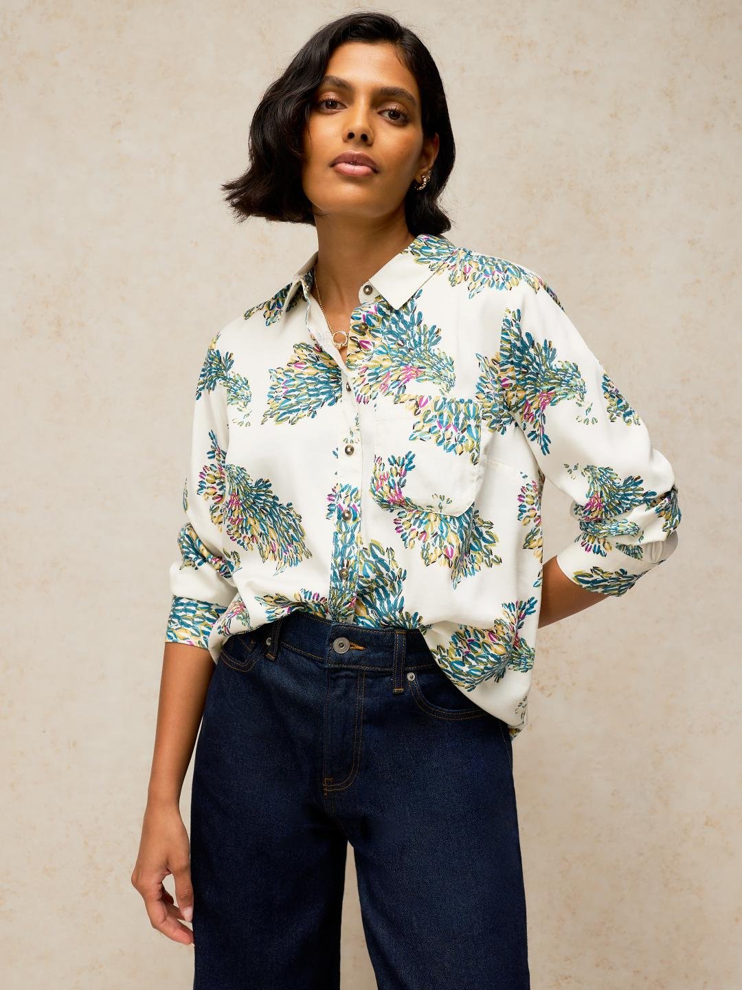 447526-IVORY_MLT-MD White Stuff Libby Printed Shirt Ivory Mlt