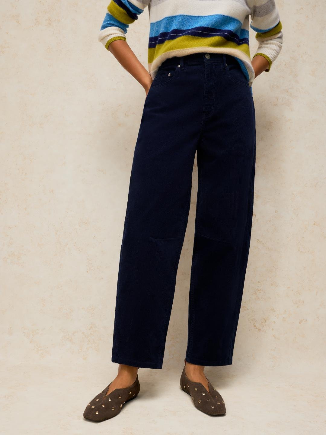 447653-DARK_NAVY-L White Stuff Aubrey Barrel Cord Trouser Dark Navy