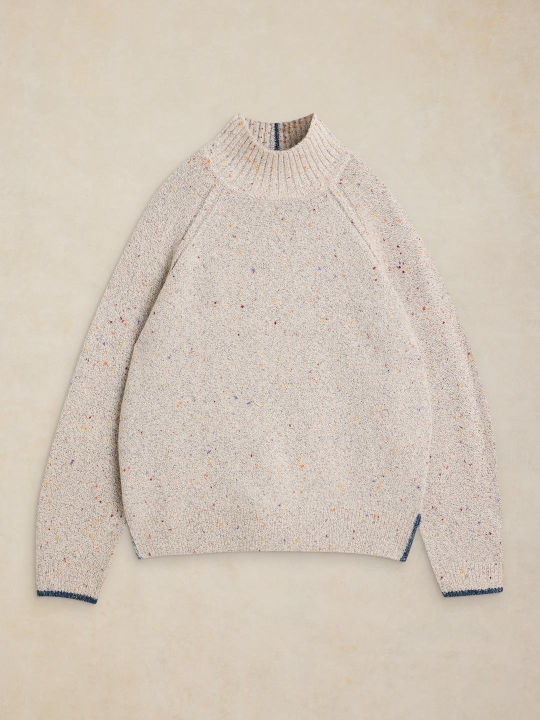 447660-LGT_GREY-FF White Stuff Talia Nep High Neck Jumper Lgt Grey