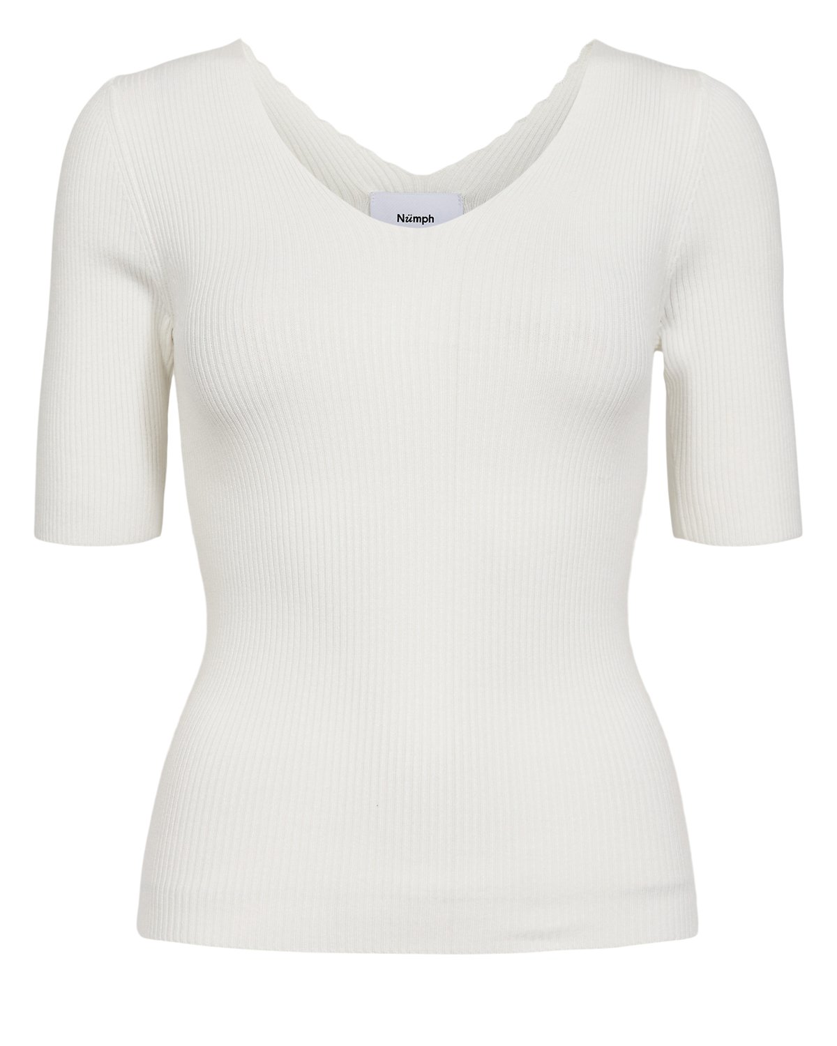 700828_9001_4 NÜMPH NUAYELET SS PULLOVER CROPPED Cloud Dancer