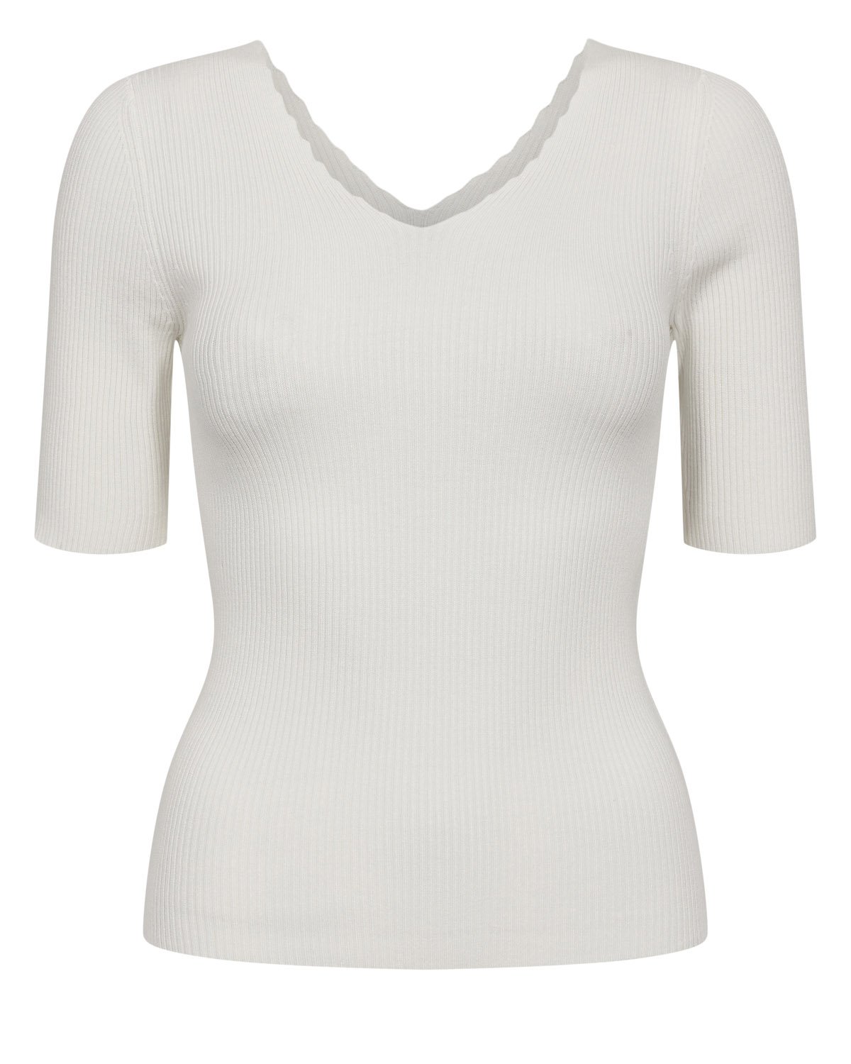 700828_9001_8 NÜMPH NUAYELET SS PULLOVER CROPPED Cloud Dancer