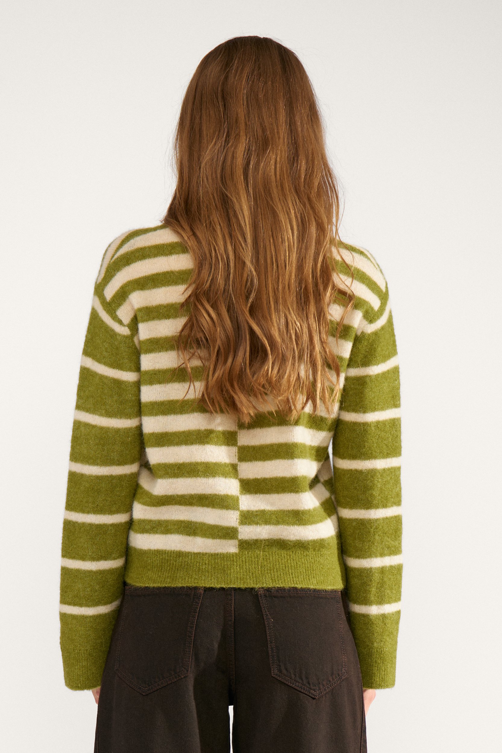 707210_4060_3 Nümph NURIETTE BLOCK STRIPE PULLOVER Calla Green