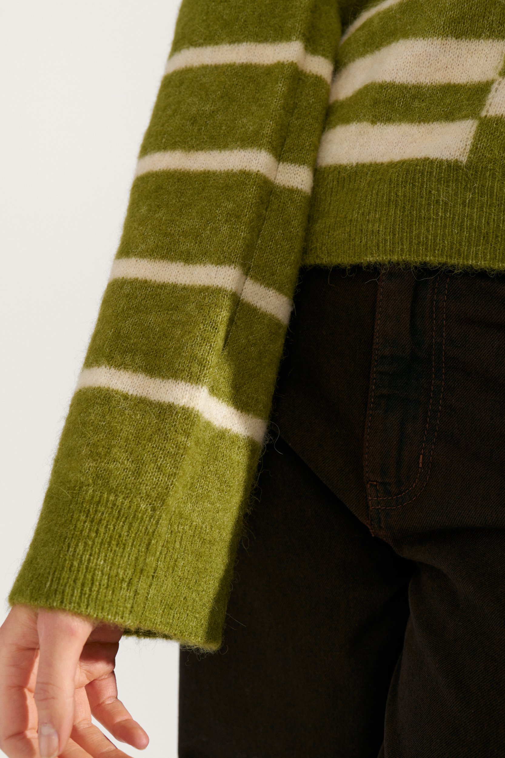 707210_4060_5 Nümph NURIETTE BLOCK STRIPE PULLOVER Calla Green
