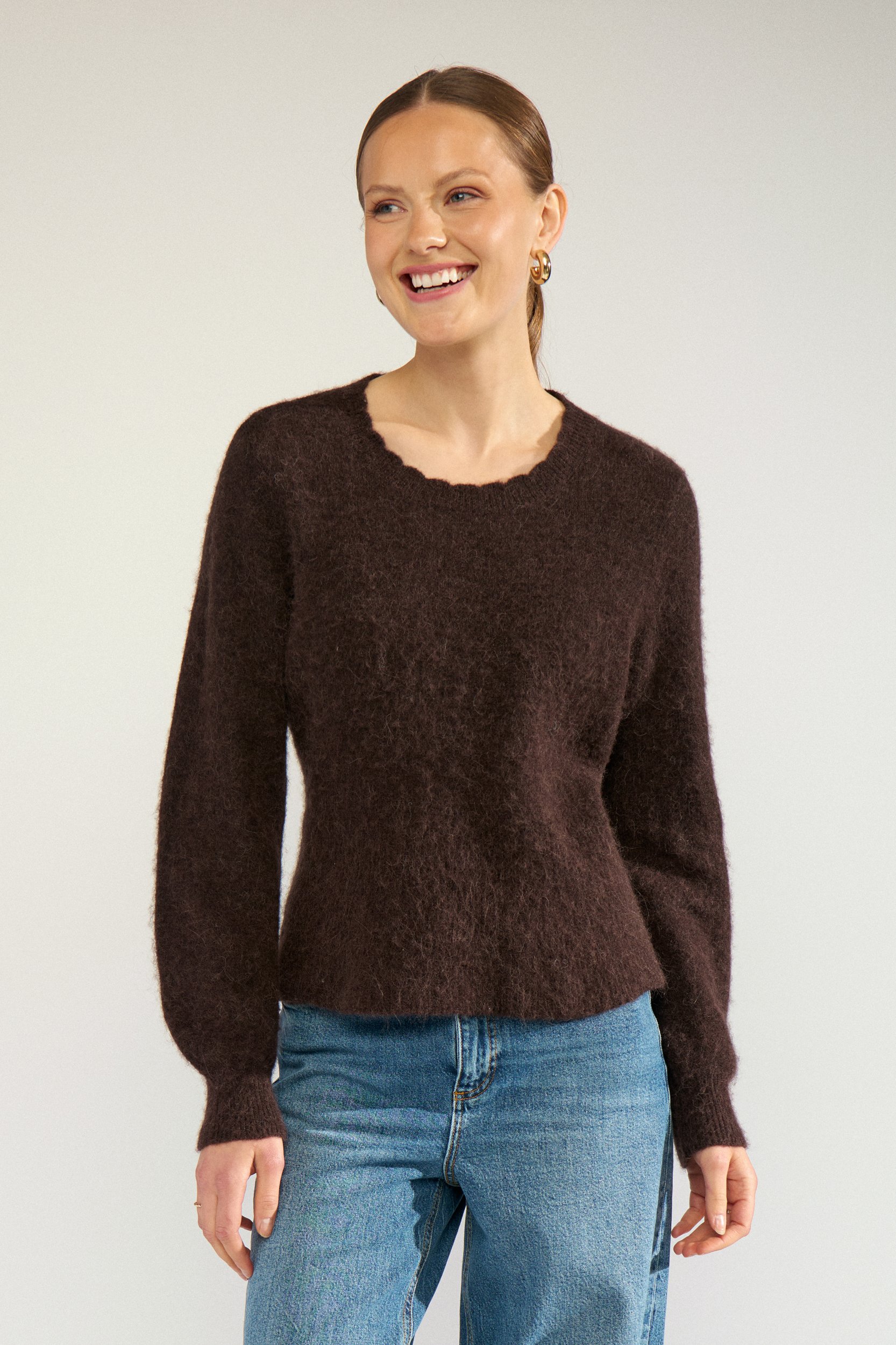 707253_5698_1 Nümph NUSURI PEPLUM PULLOVER Black Coffee