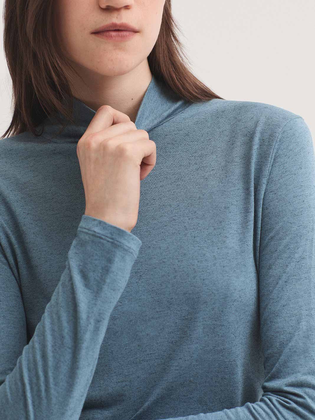WJX011_131_3 Nice Things Turtle neck wool t-shirt Medium Light Blue