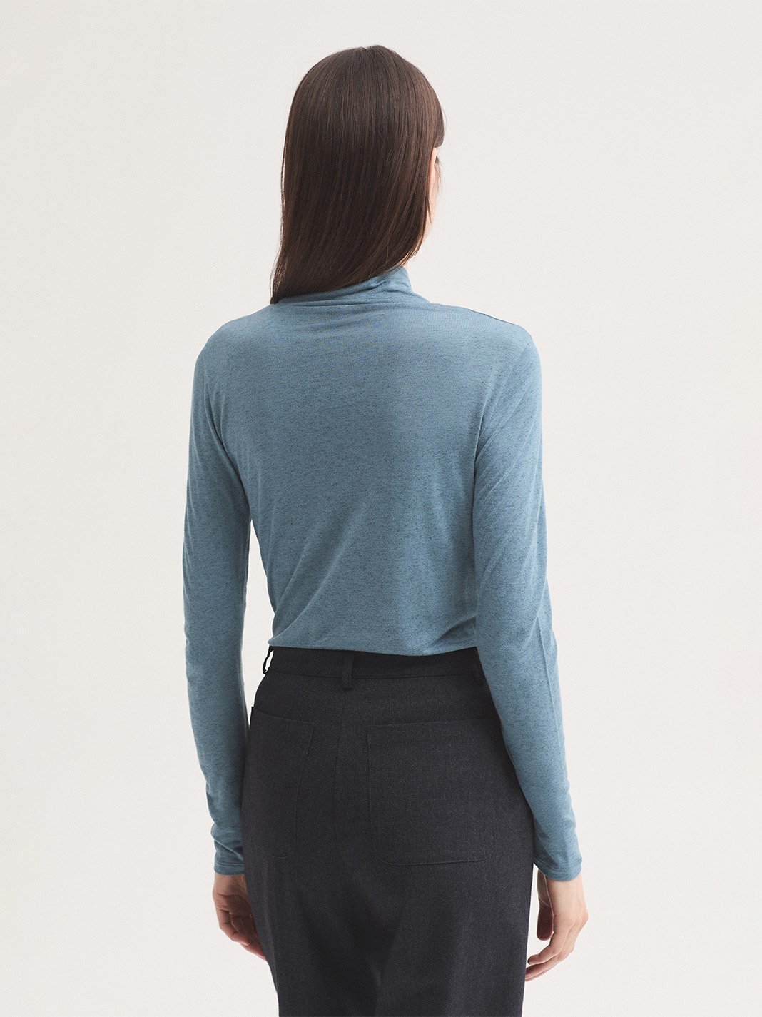 WJX011_131_4 Nice Things Turtle neck wool t-shirt Medium Light Blue