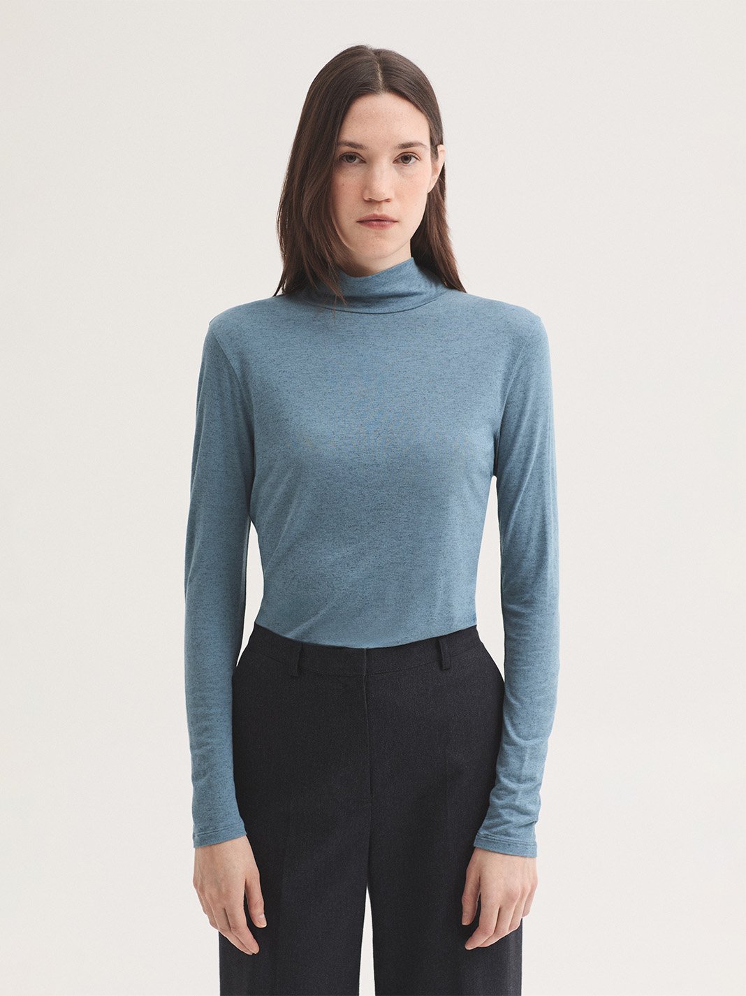 WJX011_131_5 Nice Things Turtle neck wool t-shirt Medium Light Blue